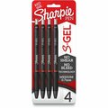 Newell Brands Sharpie Pen, Gel, 0.7mm, Red Ink/Black Barrel, 4PK SAN2169763
